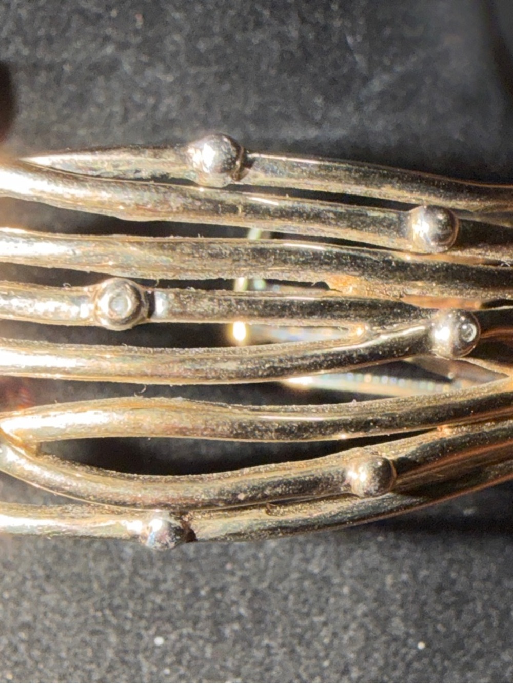 Gold Tone Multi-Band Wave Bracelet - Elegant Women’s Jewelry